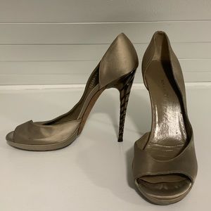 Nina Ricci Satin Peep Toe Heels